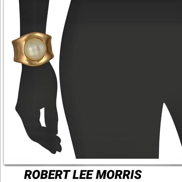 RLM•MOTHER OF PEARL LUCITE GOLD SOHO BANGLE - Picture 5 of 9